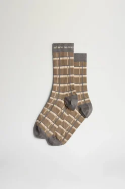 Outlet Antonio Marras Calze a Quadri Marroni e Beige