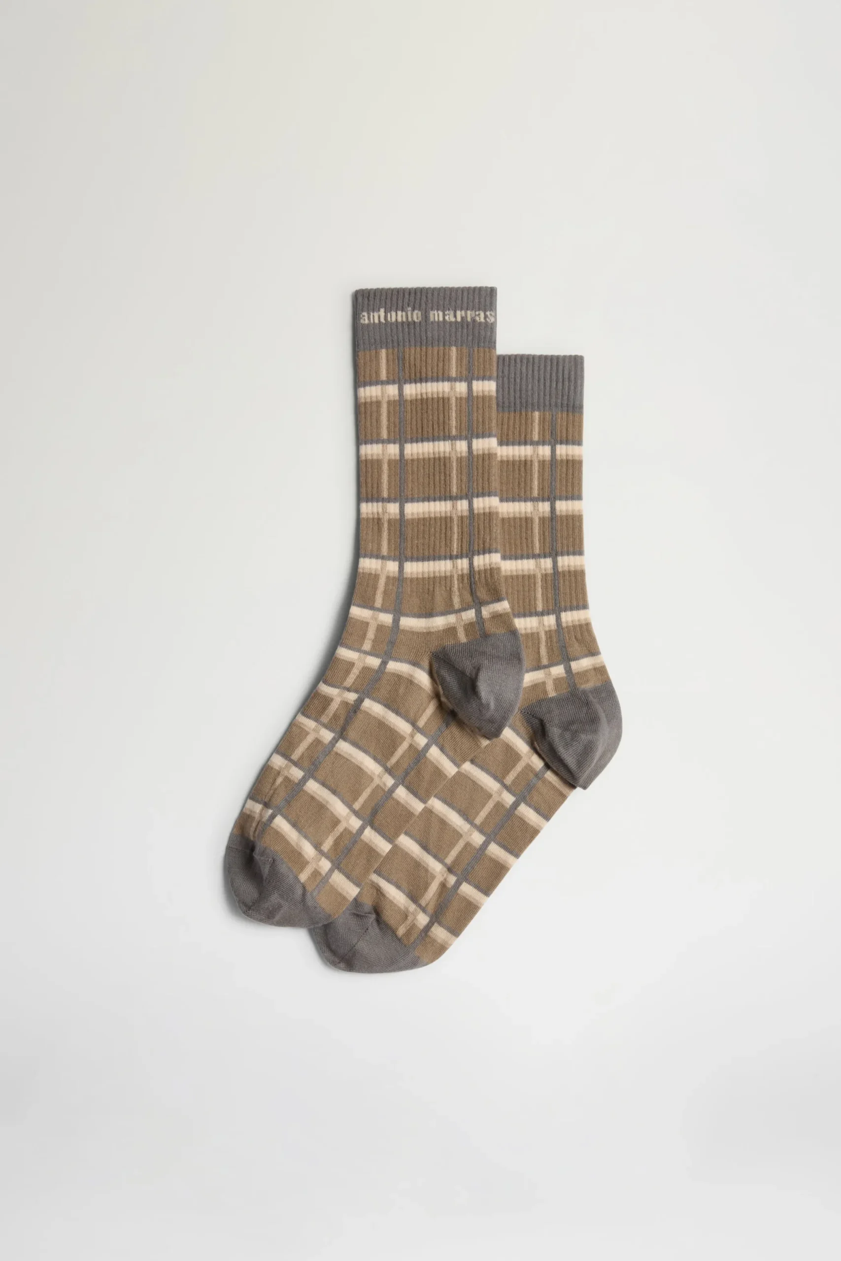 Outlet Antonio Marras Calze a Quadri Marroni e Beige
