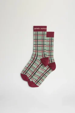 Discount Antonio Marras Calze a Quadri Verdi e Bordeaux
