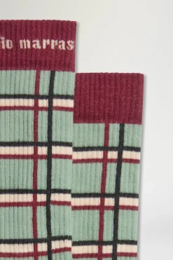 Discount Antonio Marras Calze a Quadri Verdi e Bordeaux