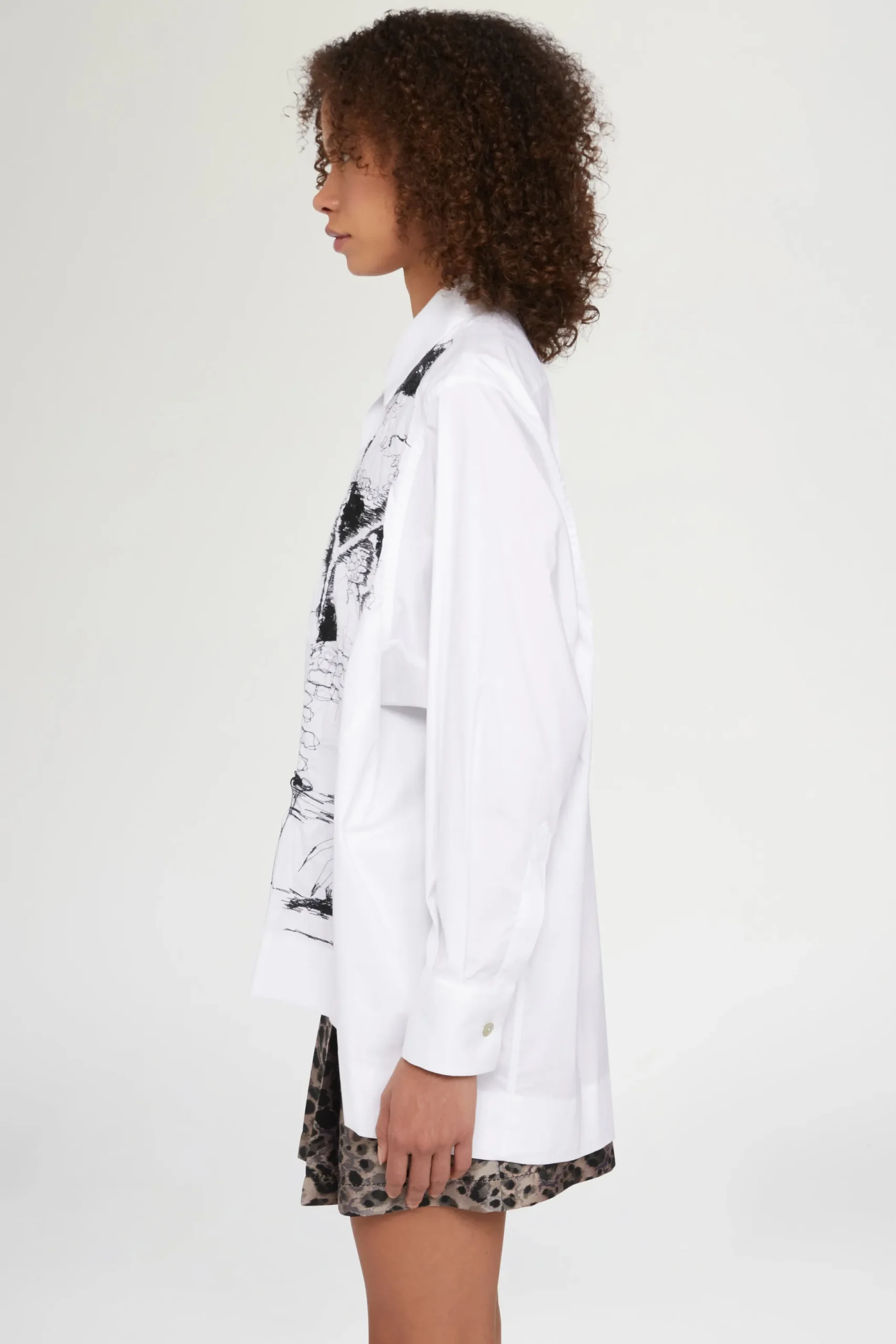 Hot Antonio Marras Camicia Bianca Ricami Neri