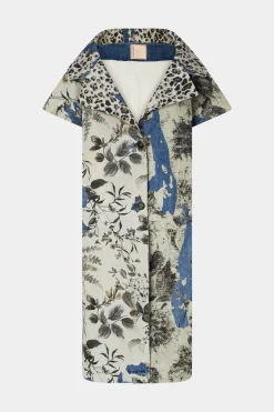 Outlet Antonio Marras Cappotto in Denim Stampa Tropicale