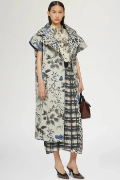 Outlet Antonio Marras Cappotto in Denim Stampa Tropicale