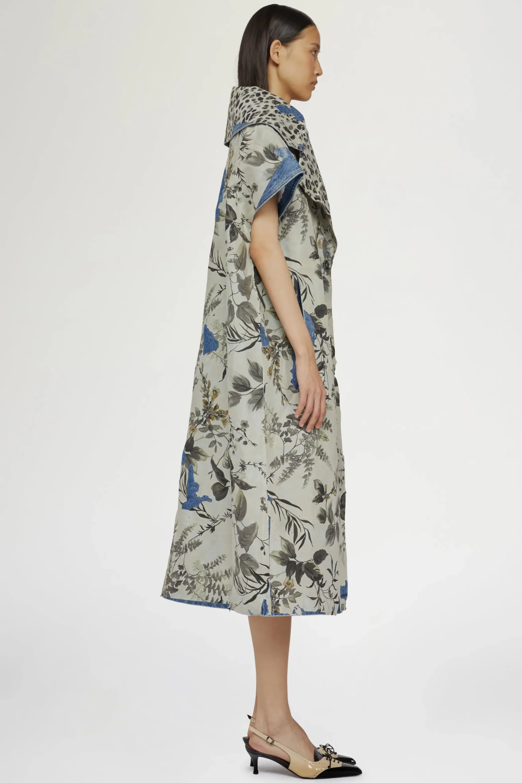 Outlet Antonio Marras Cappotto in Denim Stampa Tropicale