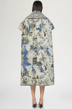 Outlet Antonio Marras Cappotto in Denim Stampa Tropicale