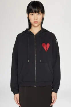 Best Antonio Marras Felpa con cappuccio con cuore spezzato e cerniera