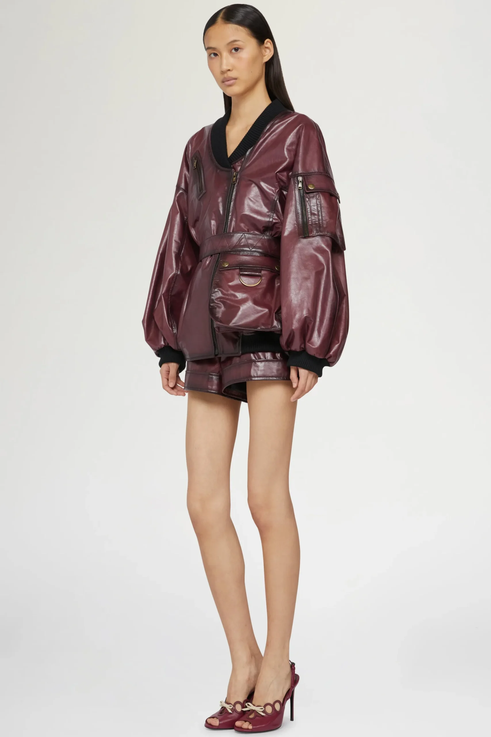 Hot Antonio Marras Giacca di Pelle Bordeaux