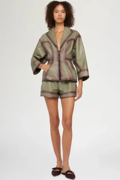 New Antonio Marras Giacca di Pelle Verde