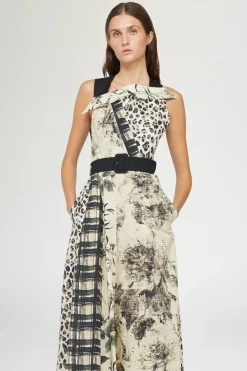 Fashion Antonio Marras Midi Abito Stampa Tropicale & Leopardo