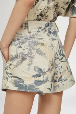 Online Antonio Marras Pantaloncini di Pelle Stampa Tropicale