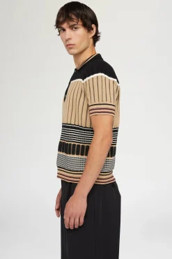 Online Antonio Marras Polo in Maglia Beige & Nera