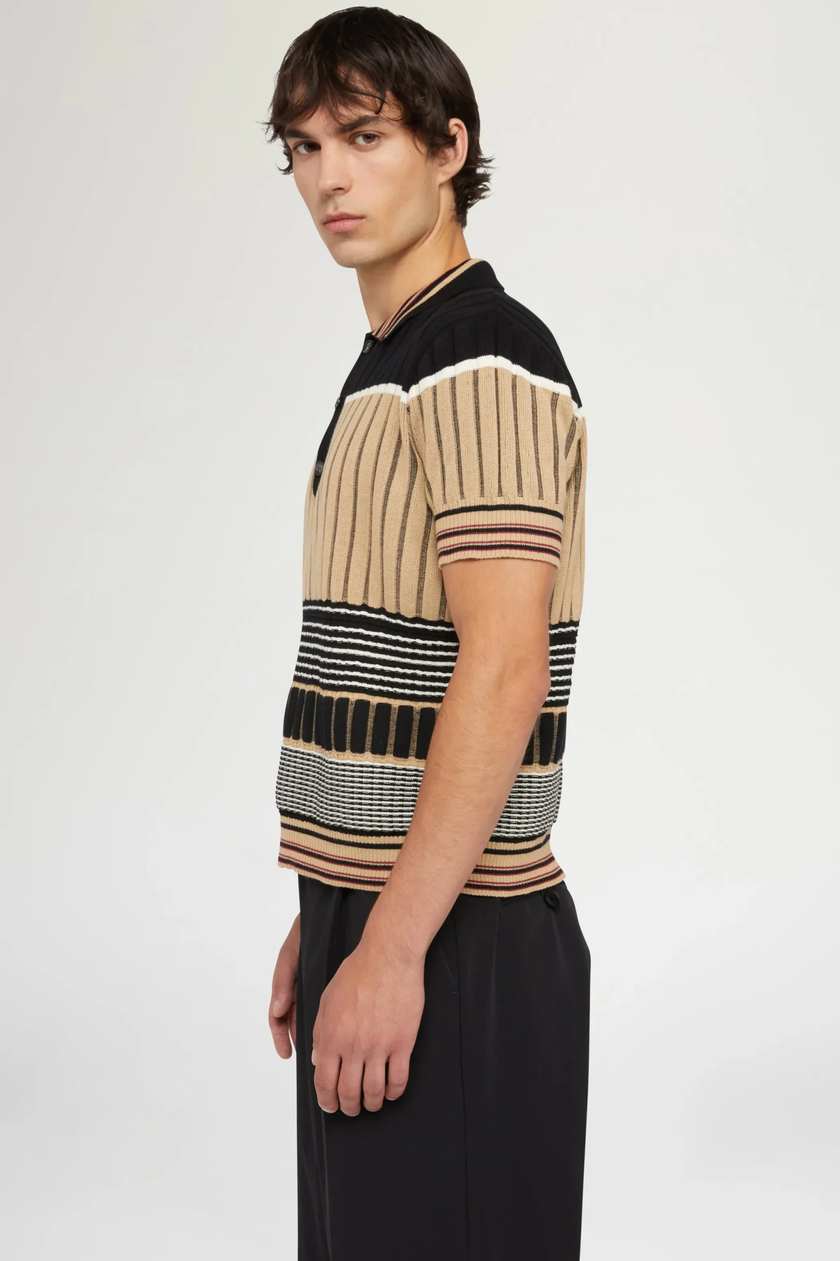 Online Antonio Marras Polo in Maglia Beige & Nera
