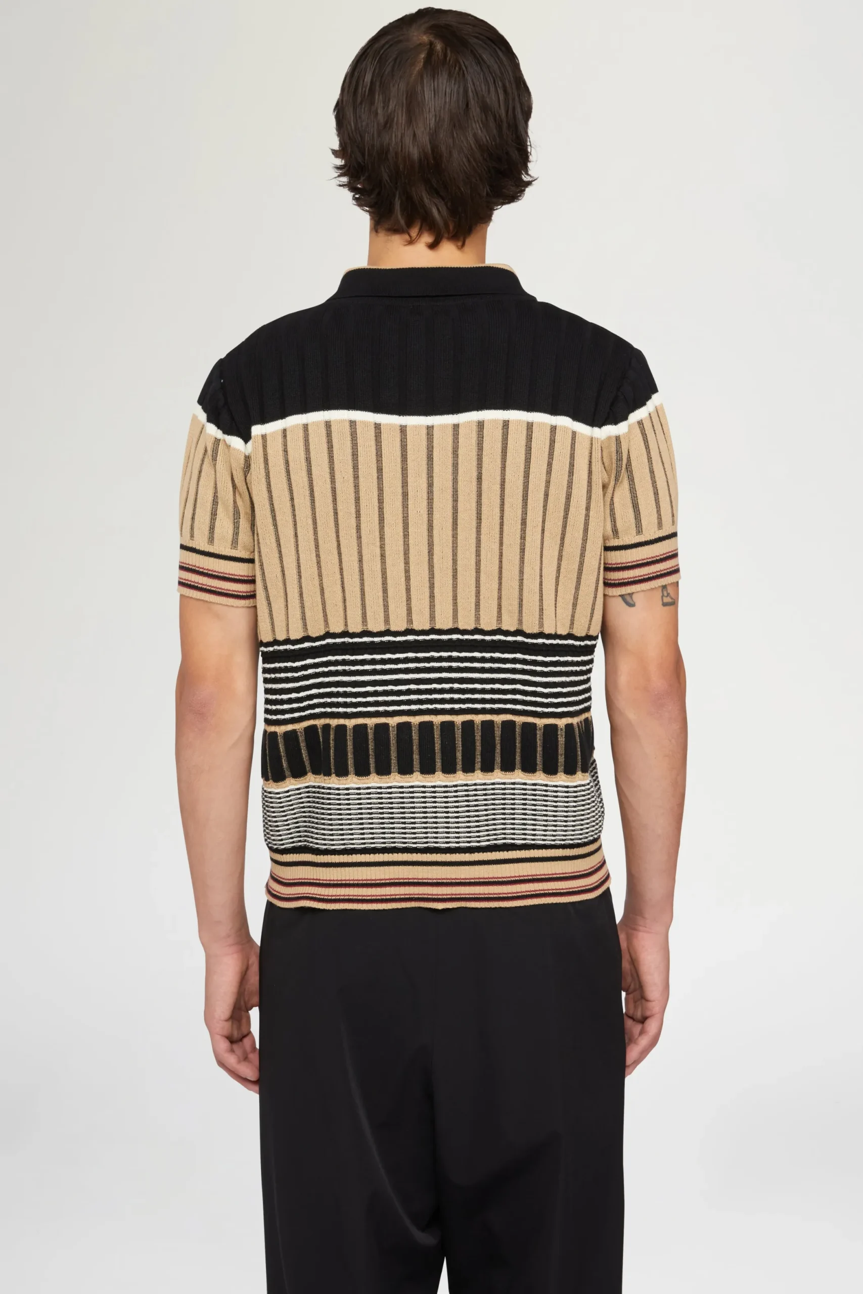 Online Antonio Marras Polo in Maglia Beige & Nera