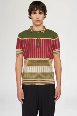 Discount Antonio Marras Polo in Maglia Rossa e Verde