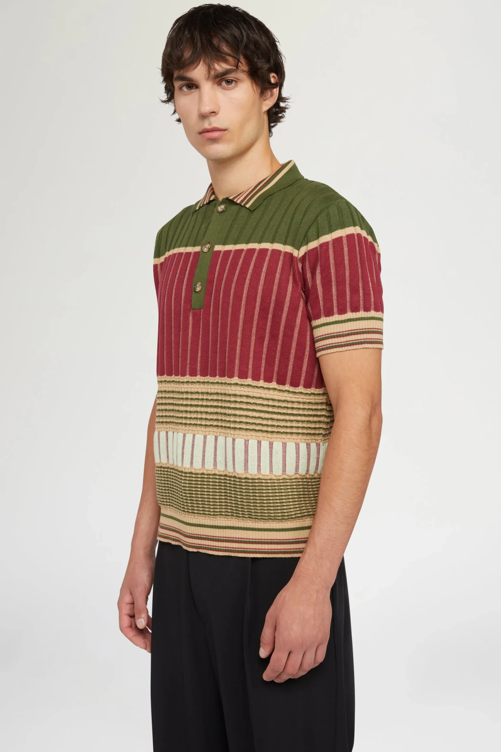 Discount Antonio Marras Polo in Maglia Rossa e Verde
